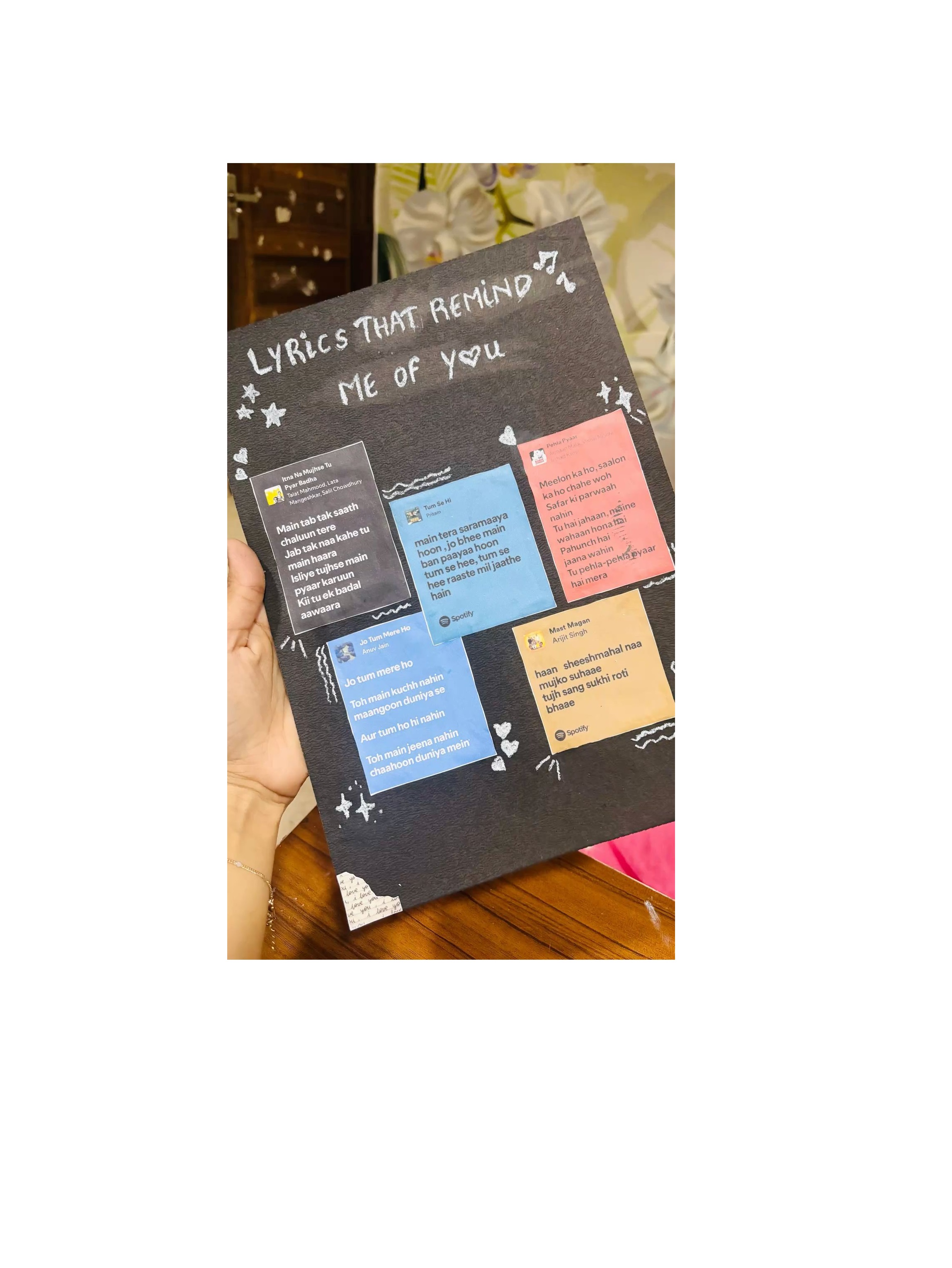 Valentine Lyrics Memory Card – Handmade