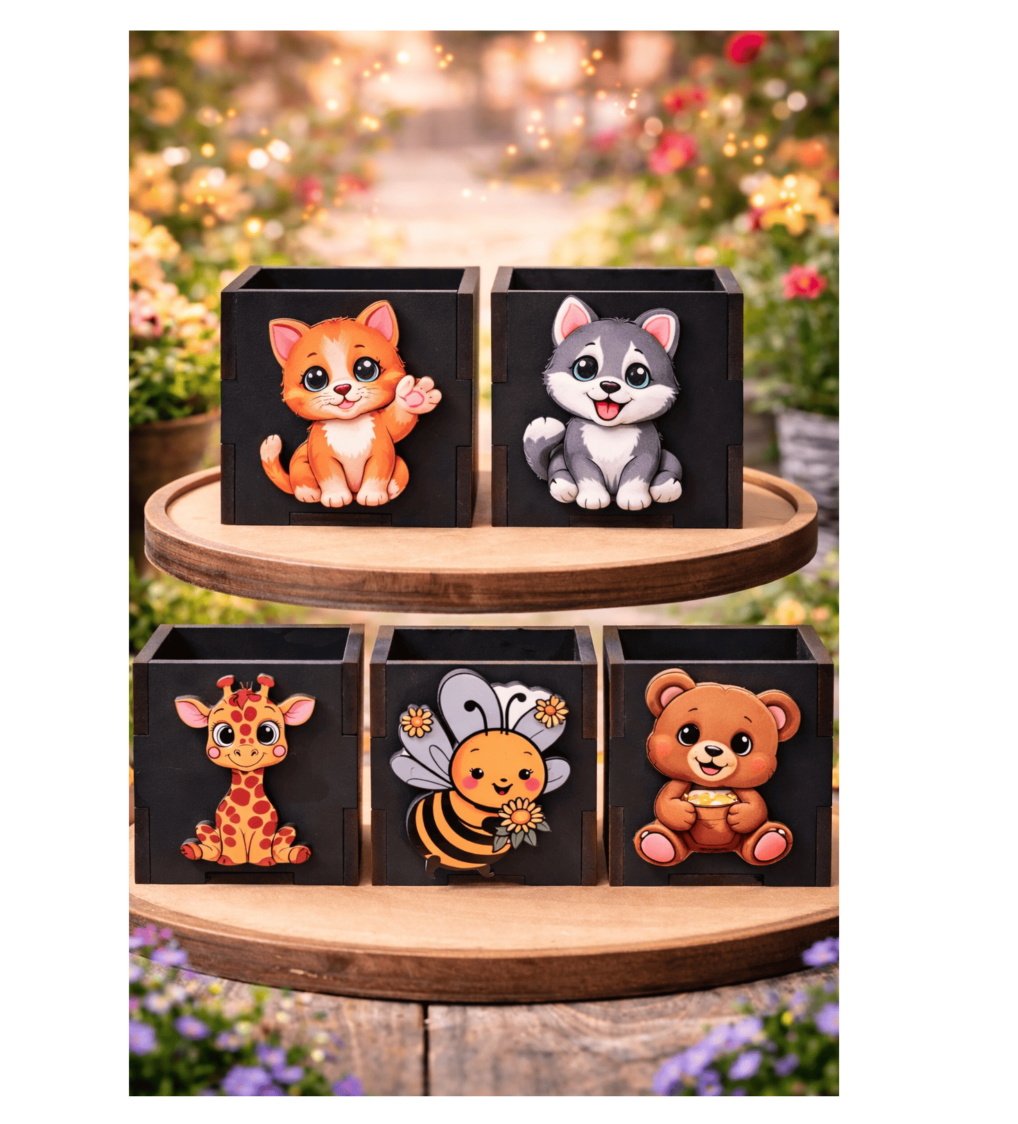 Wooden Animal Pen Stand